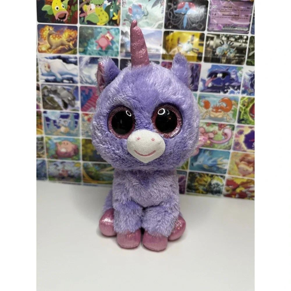 Ty Beanie‎ Boo Athena Purple Unicorn Dragon Plush Pink Glitter Wings 8